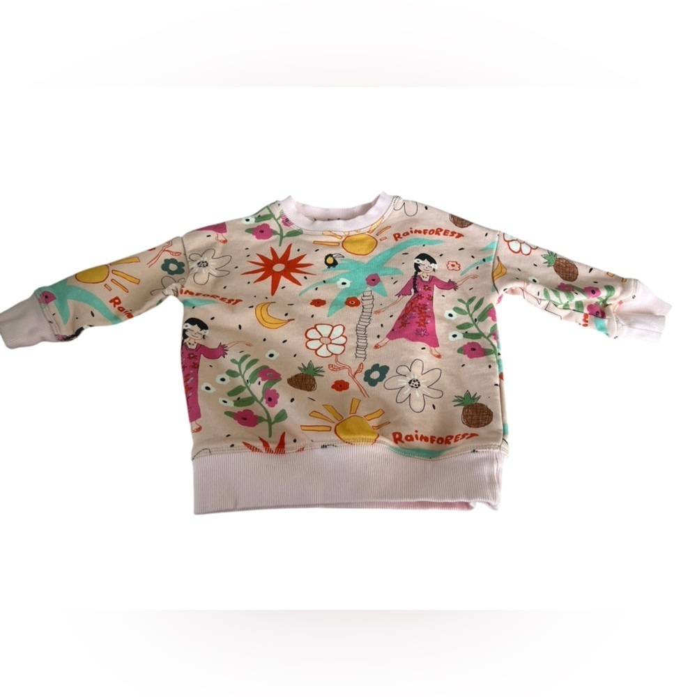 Nadadelazos Girls Rainforest Sweatshirt In Pink In Size 2t